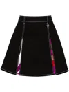Pucci Box-pleated Twill Miniskirt In Black