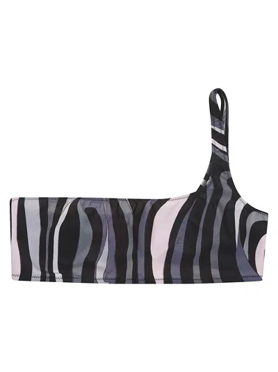 Pucci One-shoulder Bikini Top In Multi