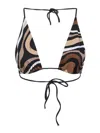 Pucci Triangle Halter Neck Adjustable Bikini Top In Black