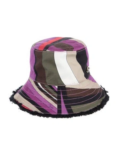 Pre-owned Pucci Branded Pattern Printed Bucket Hat In Neutral
