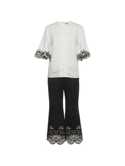 Pre-owned Pucci Broderie Anglaise Set In White