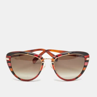 Pre-owned Pucci Brown Gradient Ep 11 77f Cat Eye Sunglasses