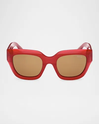 Pucci Butterfly Acetate Sunglasses In Brown