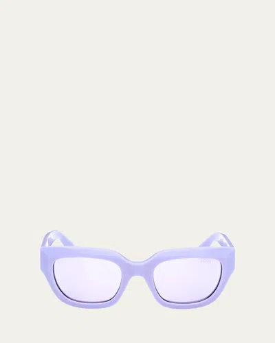 Pucci Butterfly Acetate Sunglasses In Shiny Lilac Blue