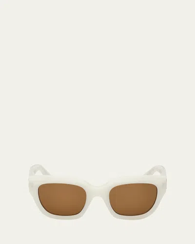 Pucci Butterfly Acetate Sunglasses In White/brown