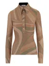 Pucci Buttoned Top In Brown