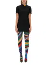 Pucci Mini Dress With Colorful Collar And Short Sleeves In Black