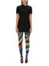 Pucci Mini Dress With Colorful Collar And Short Sleeves In Black