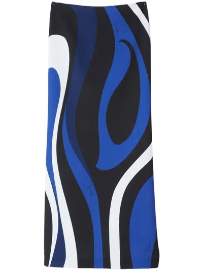 Pucci Cady Midi Skirt In Blue