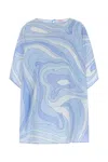 Pucci Printed Poplin Kaftan In Blue