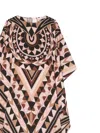 Pucci Nude Manuba-print Silk Crepe Long Caftan In Multi