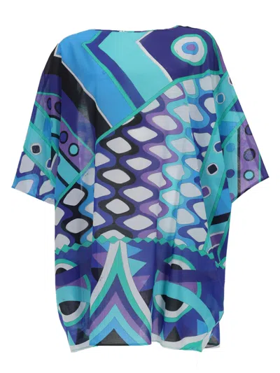 Pucci Vivara Beach Kaftan Dress Loose Fit In Multi