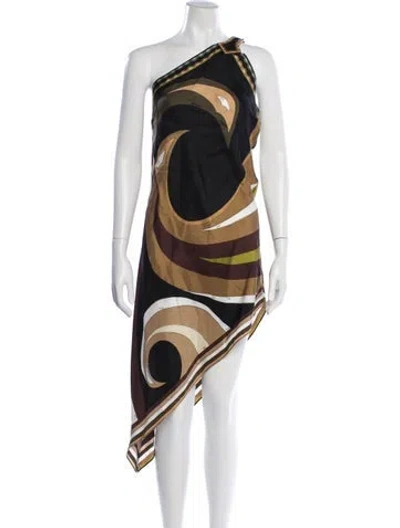 Pre-owned Pucci Calfskin Long Dress In Multi