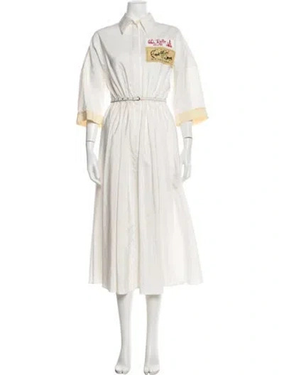 Pre-owned Pucci Calfskin Midi Length Dress In Neutrals