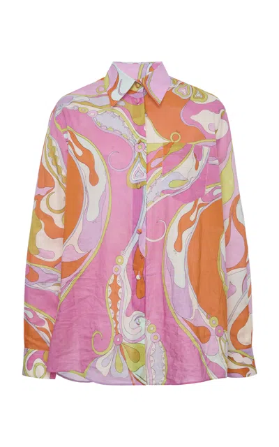 Pucci Camicia Cotton Top In Animal Print