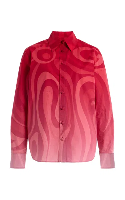 Pucci Camicia Gradient Button-down Shirt In Pink