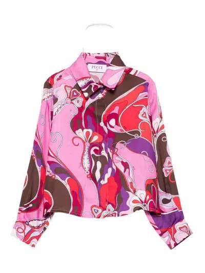 Pucci Kids' Shirt With Print In Pink