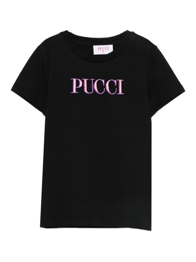 Pucci Kids' T-shirt With Logo In Black