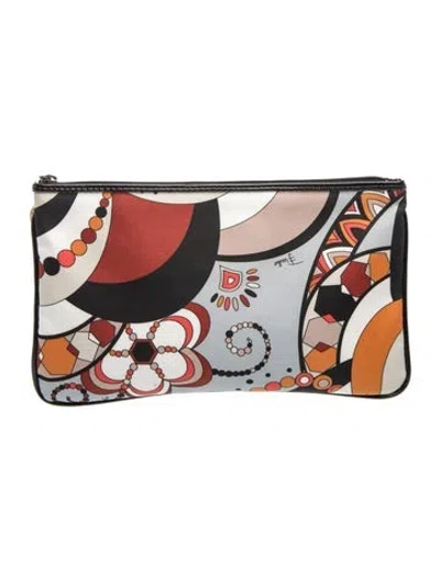 Pre-owned Pucci Canvas Clutch In Red