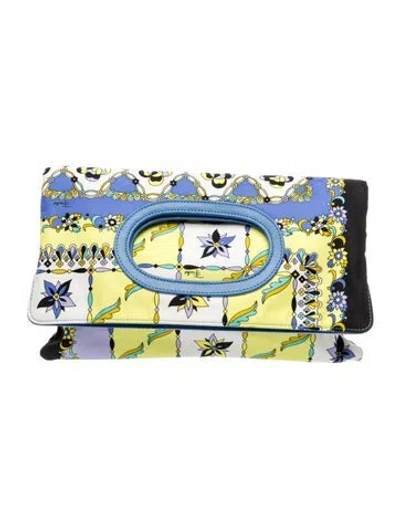 Pre-owned Pucci Canvas Crossbody Bag In Blue