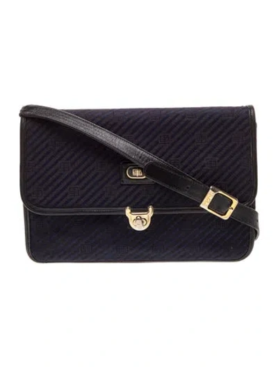 Pre-owned Pucci Canvas Crossbody Bag Vintage In Blue