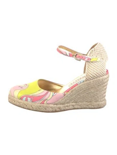 Pre-owned Pucci Canvas Printed D'orsay Pumps In Pink