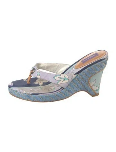 Pre-owned Pucci Canvas Printed Espadrilles In Blue