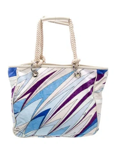 Pre-owned Pucci Canvas Shoulder Bag In Blue
