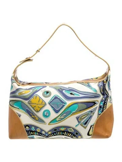 Pre-owned Pucci Canvas Shoulder Bag In Blue