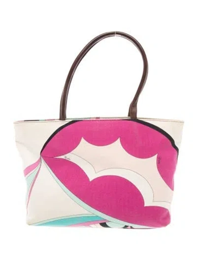 Pre-owned Pucci Canvas Shoulder Bag In Pink