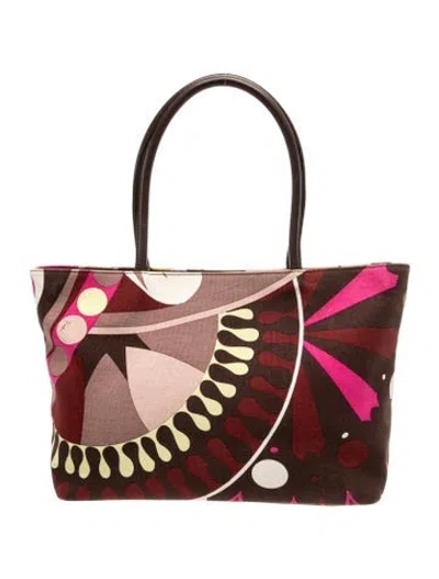 Pre-owned Pucci Canvas Shoulder Bag In Pink