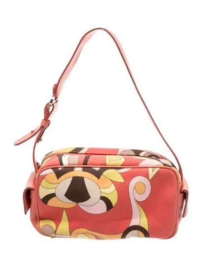 Pre-owned Pucci Canvas Shoulder Bag In Pink