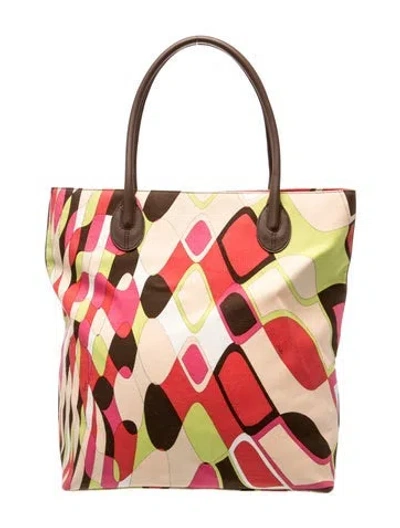 Pre-owned Pucci Canvas Shoulder Bag In Pink