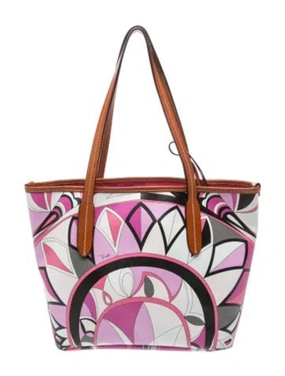 Pre-owned Pucci Canvas Shoulder Bag In Pink