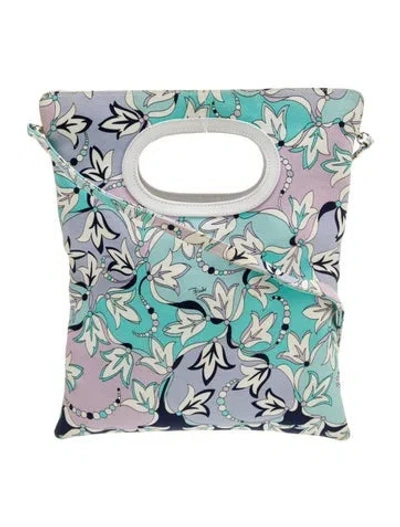 Pre-owned Pucci Canvas Top Handle Bag In Blue