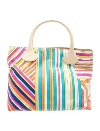 Pre-owned Pucci Canvas Top Handle Bag In Multi