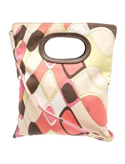 Pre-owned Pucci Canvas Top Handle Bag In Multi