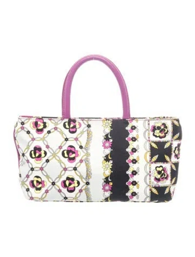 Pre-owned Pucci Canvas Top Handle Bag In Multicolor
