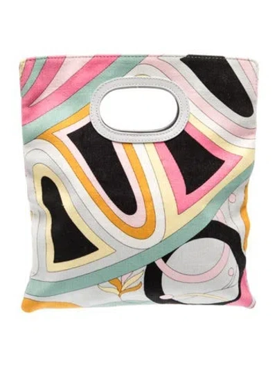Pre-owned Pucci Canvas Top Handle Bag In Multicolor