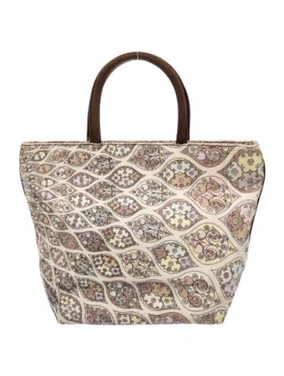Pre-owned Pucci Canvas Top Handle Bag In Purple