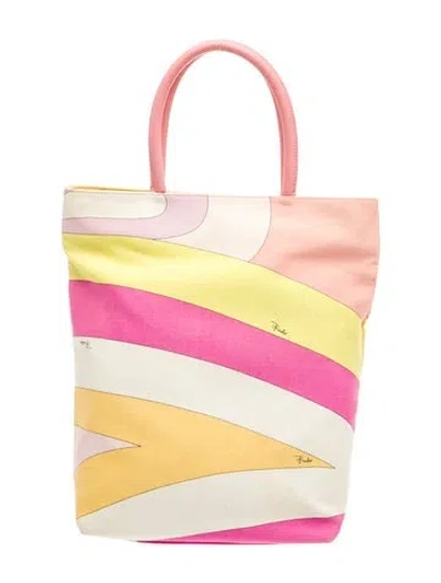 Pre-owned Pucci Canvas Top Handle Bag In Yellow