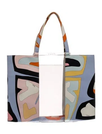 Pre-owned Pucci Canvas Tote In Blue