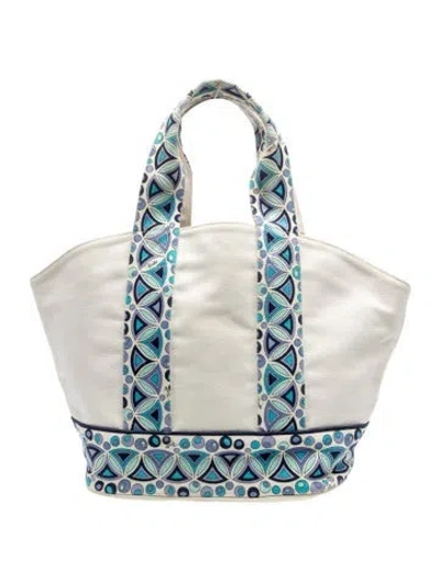 Pre-owned Pucci Canvas Tote In Blue/neutrals