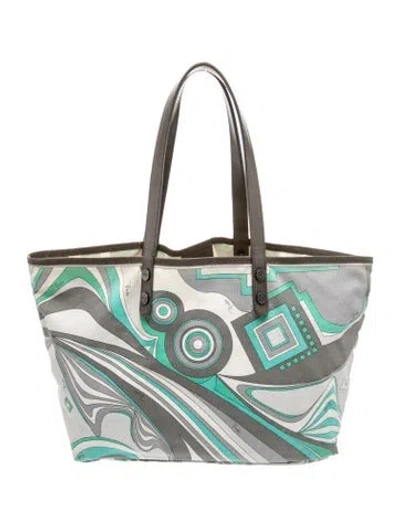 Pre-owned Pucci Canvas Tote In Grey