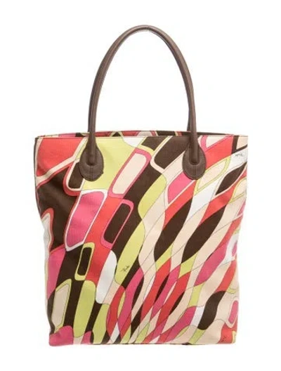 Pre-owned Pucci Canvas Tote In Multicolor