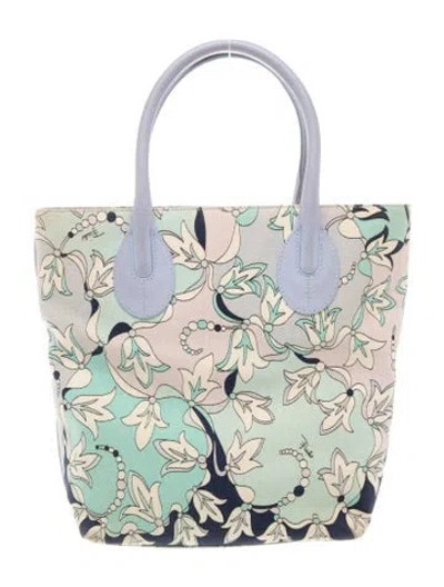 Pre-owned Pucci Canvas Tote In Neutral