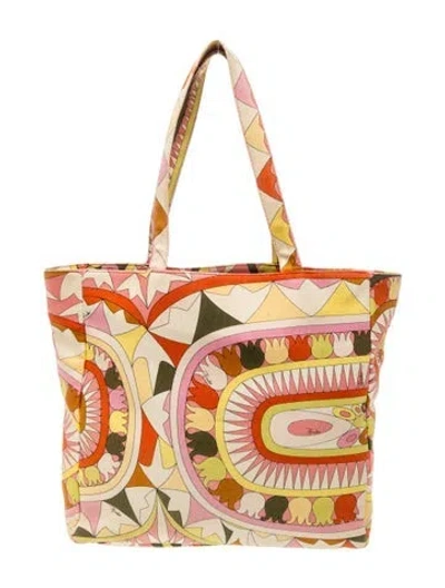 Pre-owned Pucci Canvas Tote In Neutral