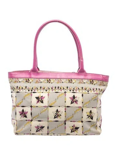 Pre-owned Pucci Canvas Tote In Neutrals