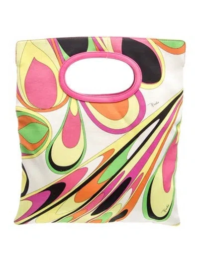 Pre-owned Pucci Canvas Tote In Pink