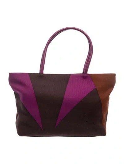 Pre-owned Pucci Canvas Tote In Purple